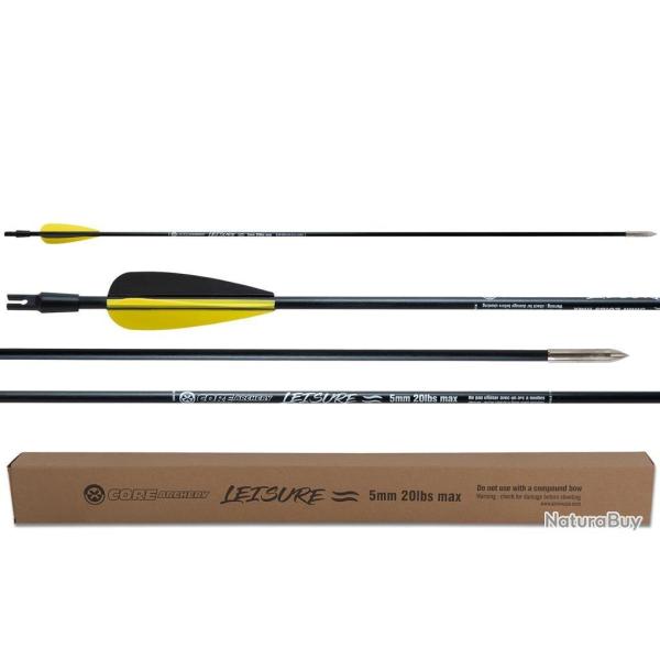 Lot de 25 fl�ches Core Leisure 5mm en fibre de verre 20 lbs 28"