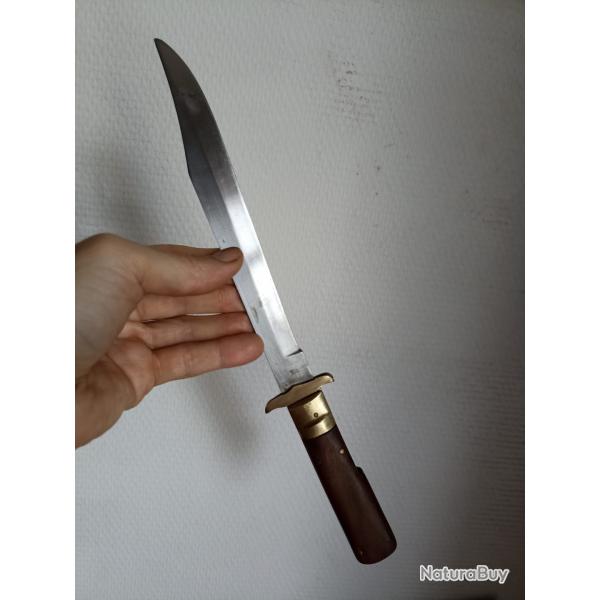 Ancien Couteau de Chasse pliant DAGUE L�OPARD lame d estaing
