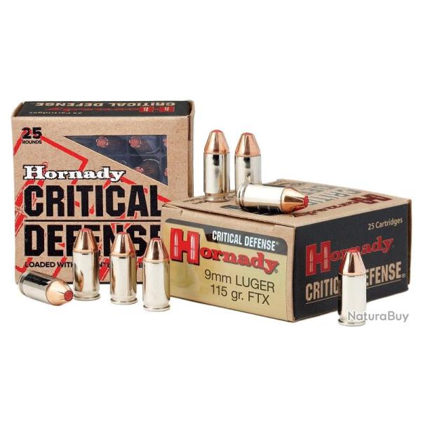 HORNADY 9X19 115GR FTX CRITICAL DEFENSE X25