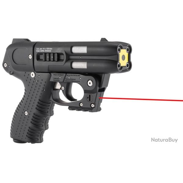 Jet protecteur JPX 4 PRO noir Laser holster + 4 cartouches OC