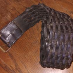 Rare ceinturon cuir tress&eacute; officier ww1