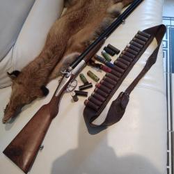 Fusil Manufacture armes et cycles st Etienne 12/65 et cartouchi&egrave;re MF