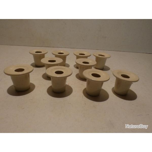 Lot de 10 encriers porcelaine  blanche