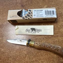 Couteau Old Bear Noyer sculpt&eacute; xs