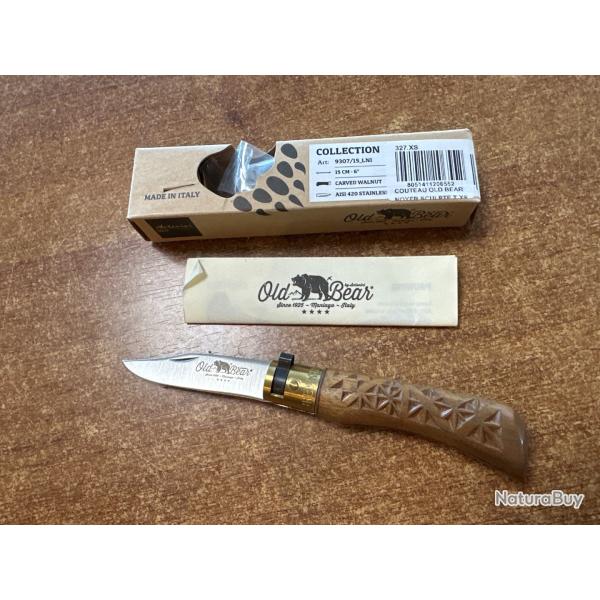 Couteau Old Bear Noyer sculpt� xs