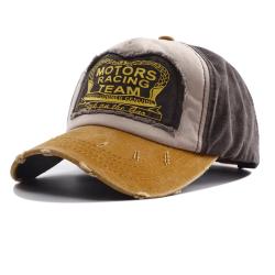 Casquette US Vintage MOTORS RACING Jaune/Gris ENCHERE 1 EURO