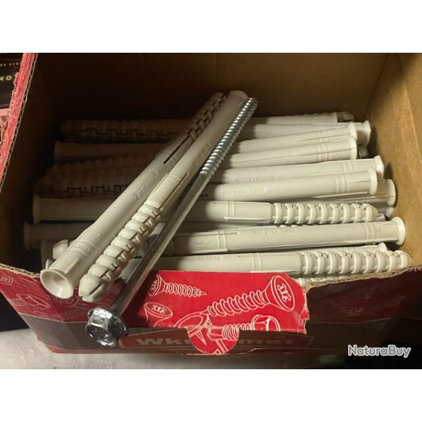 50 chevilles + vis 10x160 TETE HEXAGONALE