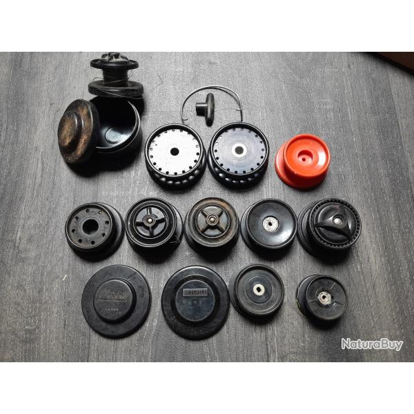 Lot 11 anciennes bobines de moulinet Mitchell et autres