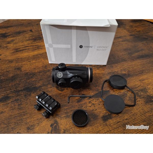 Point rouge Hawke Vantage 1x30, rail weaver + adaptateur rail 21mm !!