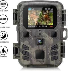Mini Cam&eacute;ra Chasse 4K 20MP Vision Nocturne IP66 D&eacute;tection Mouvement Surveillance