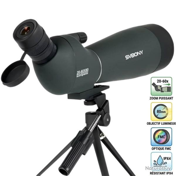 Lunette Observation SV28A 20-60x80 Haute Luminosit� Tr�pied Smartphone Svbony