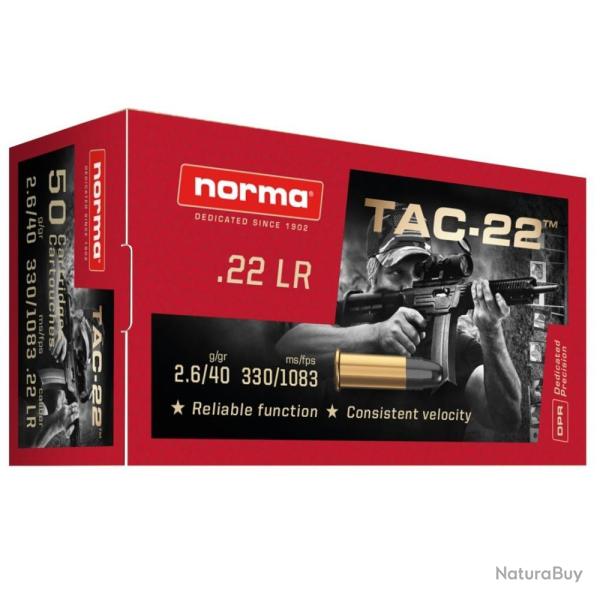 BALLES 22LR TAC-22 2,6G 40GR X50 - 1.0000 - NORMA