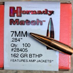 HORNADY 28405 MATCH BTHP 7mm  162grs