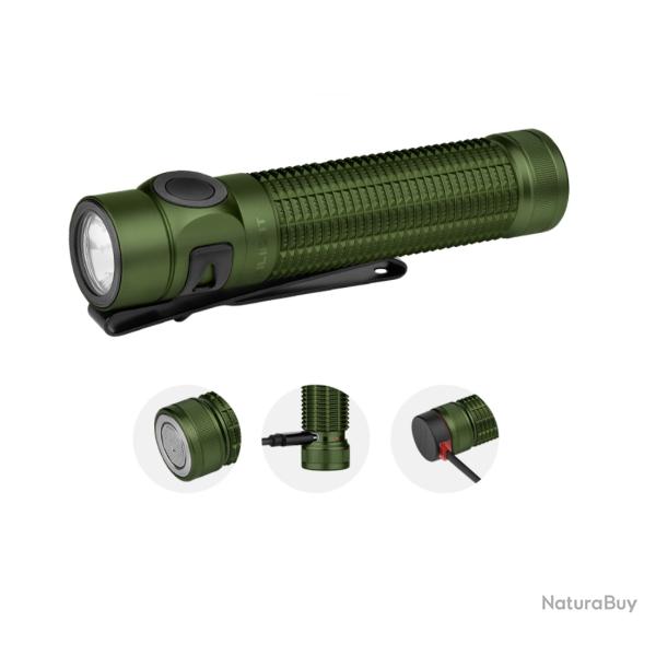 Olight Baton 4 Pro | Lampe Torche Puissante Stroboscopique 1600lm USB-C OD vert