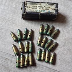 1941 : Boite + 24 cartouches neutralis&eacute;es pour parabellum suisse