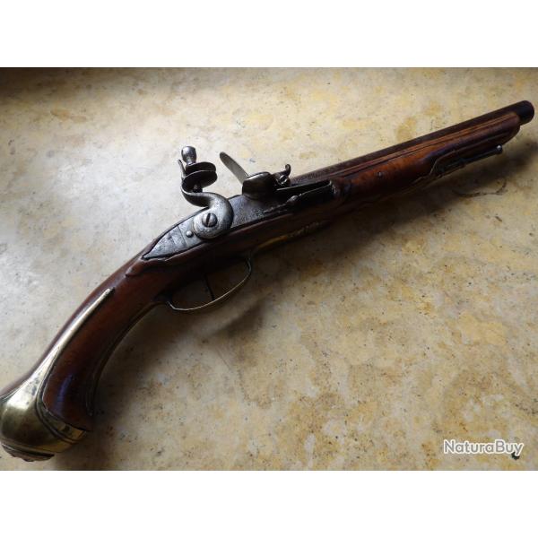 grand pistolet � silex bond fonctionnement 43cm cal14.4 baguette Ath�na d�mon enluminure