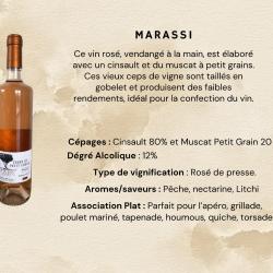 Bouteille de Vin Ros&eacute; cuv&eacute;e 2024 "Marassi" Minervois Domaine Terre Du Petit Ch&ecirc;ne