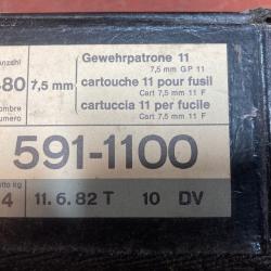CARTOUCHES SUISSES 7.5X55 MILITAIRES