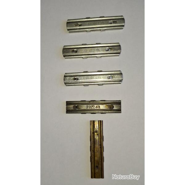 5 LAMES CHARGEURS COLLECTION WWI WWII GUERRE MONDIALE MAS MAUSER AUTRES SANS GARANTIE