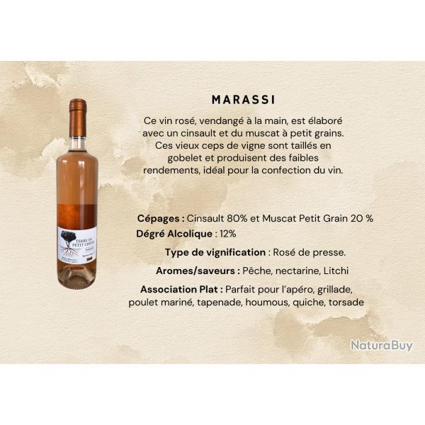 Carton de 6 Bouteilles de Vin Ros� cuv�e 2024 "Marassi" Minervois Domaine Terre Du Petit Ch�ne