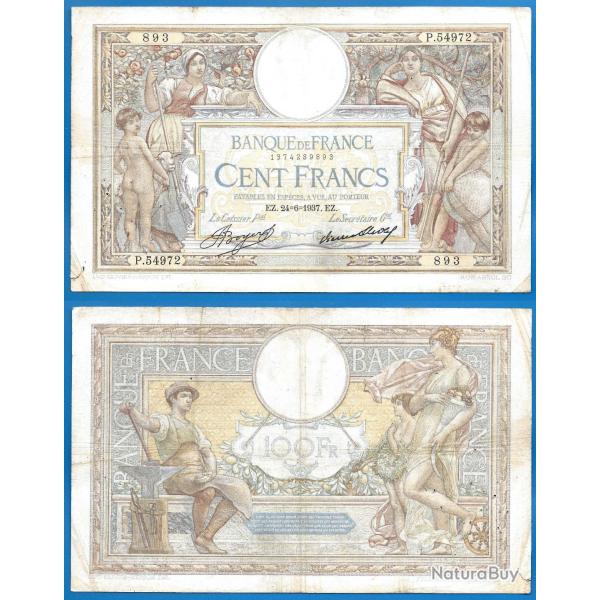 France 100 Francs 1937 Grand Billet Merson Franc Frs Frc Frcs