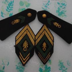 EPAULETTE  + GRADE D'UN LEGIONNAIRE DU 1 &deg; REGIMENT ETRANGER INFANTERIE