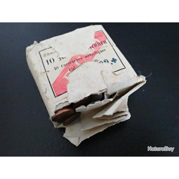 Boite de 10 CARTOUCHES 10.4x38R VETTERLI MODELE 1878 PERCUSSION ANNULAIRE