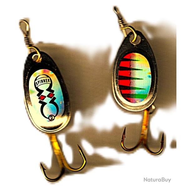 2 Cuillers tournantes pour truites, perches et autres carnassiers -3,15 gr. - CT-426