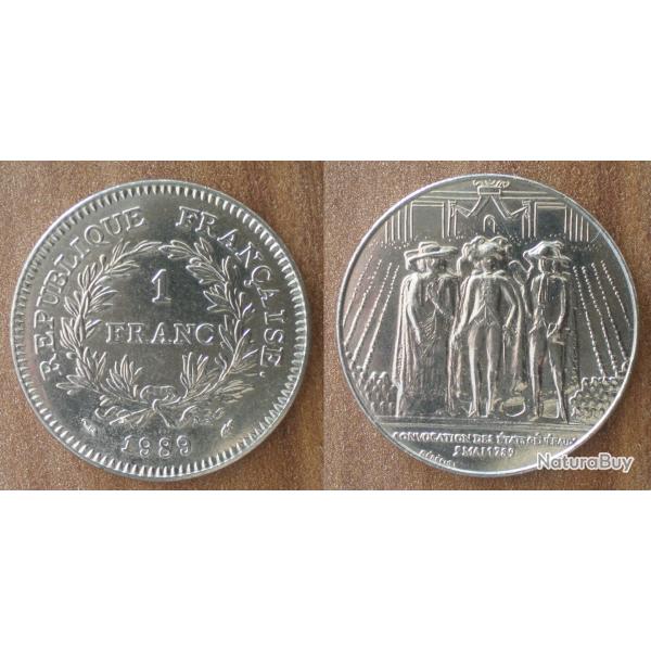 France 1 Franc 1989 Etats Generaux Piece Commemo 200 ans 1789 1989 Francs