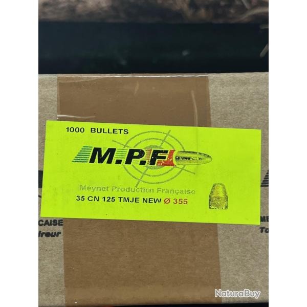 Ogives MPF �.35 (9mm) CN 125gr TMJE x1000