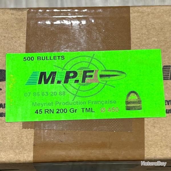 Ogives MPF �.450 RN 200gr TML x500
