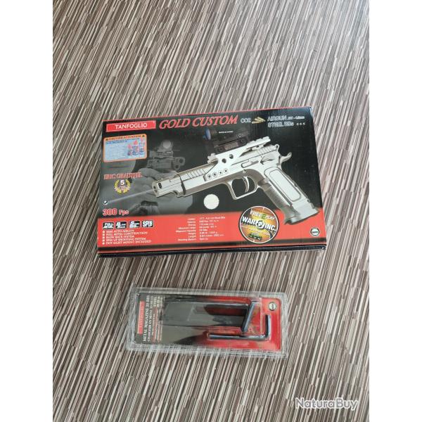 Tangfolio gold custom billes acier 4.5 mm + CO2 neuf facture en appui + chargeur suppl�mentaire neuf