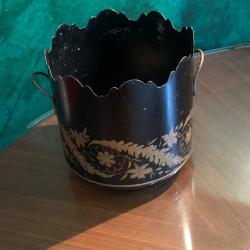Rare  Rafra&icirc;chissoir &agrave; Verres (Verri&egrave;re) en T&ocirc;le Peinte - &Eacute;poque Restauration (XIXe) - D&eacute;cor Floral