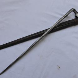 BAIONNETTE A DOUILLE MOD.1847.FUSIL &  MOUSQUETON AVEC SON RARE FOURREAU-SECOND EMPIRE & GUERRE 1870