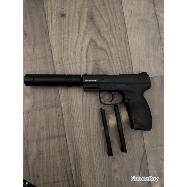 Pistolet airsoft Umarex Combat Zone COP ? CO? ? avec silencieux et 2 chargeurs
