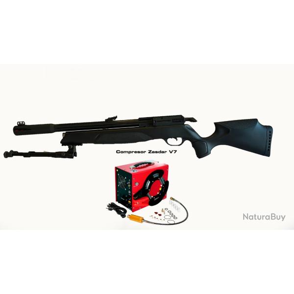 CARABINE + BIPIED GAMO PCP ARROW Cal. 5,5 mm, 19,9 joul. + Kit Puissance + COMPRESSEUR