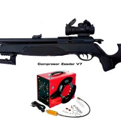 PACK  GAMO ARROW + BIPIED Cal. 5,5 mm, 19,9 j + Kit Puissance + POINT ROUGE 2X40RD + COMPRESSEUR