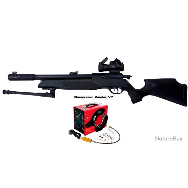 PACK  GAMO ARROW + BIPIED Cal. 5,5 mm, 19,9 j + Kit Puissance + POINT ROUGE 2X40RD + COMPRESSEUR
