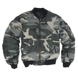 OP&Eacute; TACTIQUE !! Blouson MA1 Bombers Mil-Tec Dark Camo Taille 3XL