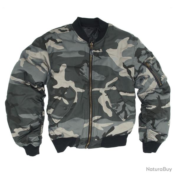 OP� TACTIQUE !! Blouson MA1 Bombers Mil-Tec Dark Camo Taille 3XL