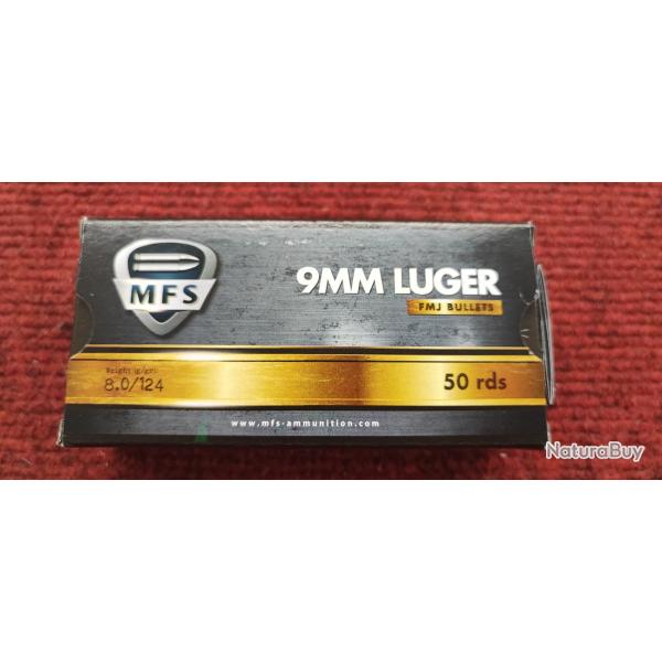 50 MUNITIONS 9X19 - MFS - 8G / 124GR