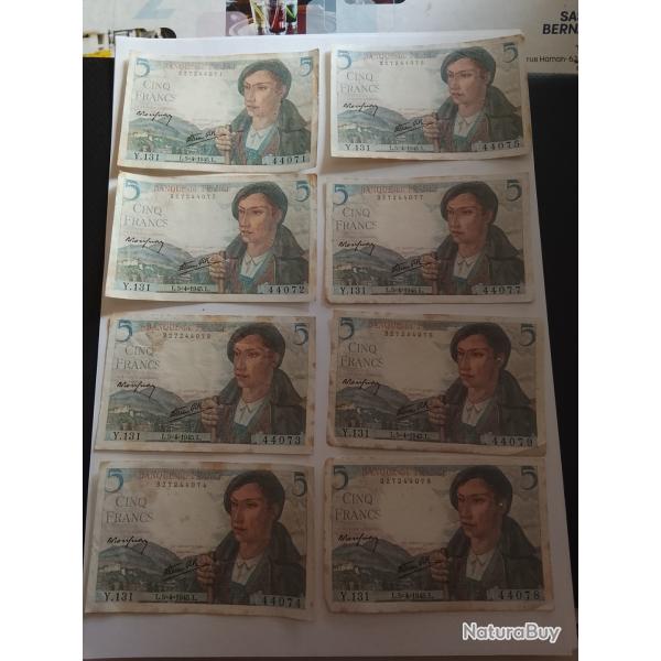 Billet s�rie de 5 Franc 1945 Rare