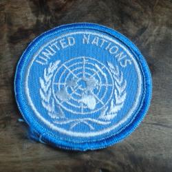insigne tissu brod&eacute;e united nations