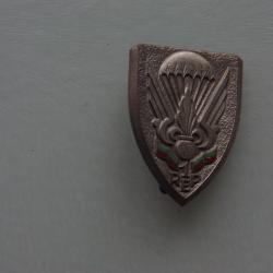 INSIGNE GUERRE D'ALGERIE  : 1 &deg; REGIMENT ETRANGER  PARACHUTISTES  -VERT CLAIRE  -----D.P  DOS LISSE