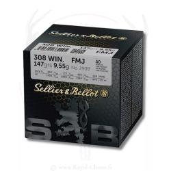 50 balles FMJ Cal.308 WIN 147Grs S&B