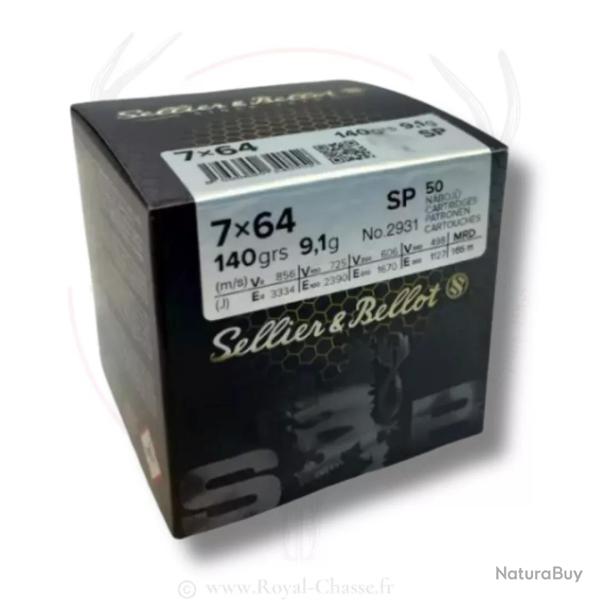 50 balles SP VRAC Cal.7X64 140Grs SELLIER & BELLOT