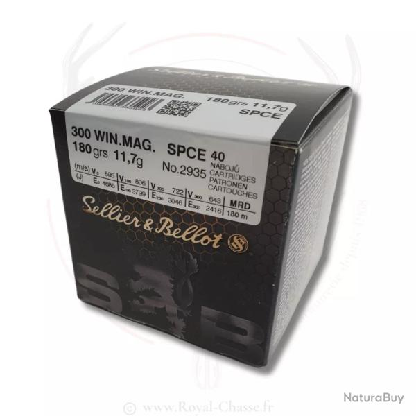40 balles SPCE VRAC Cal.300 WIN 180Grs SELLIER & BELLOT
