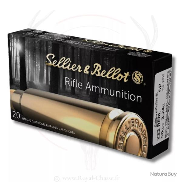 20 balles SP Cal.222 REM 50Grs S&B