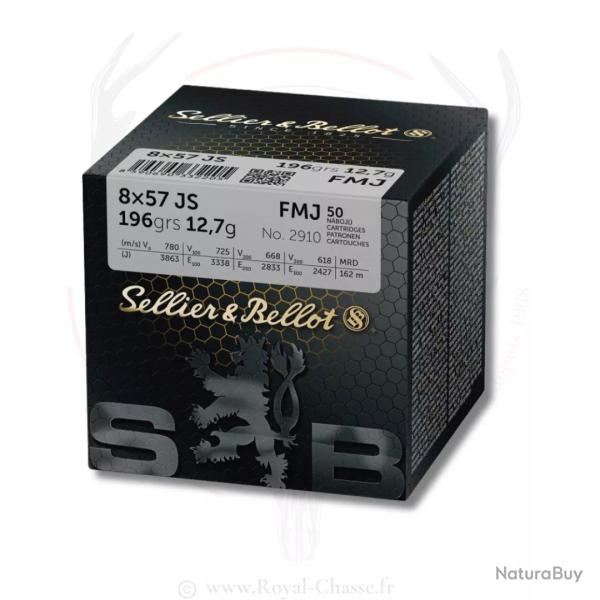 50 balles FMJ Cal.8x57JS 196Grs SELLIER & BELLOT