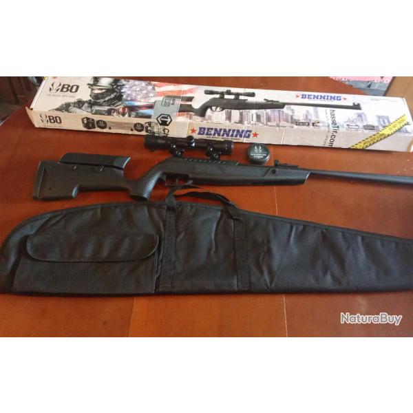 Pack Carabine � plomb BO Manufacture Benning + Lunette 4x32 - Cal. 4.5 - 19.9 J +r�hausse et sacoche